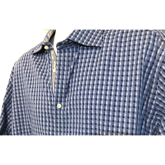 Tailorbyrd Mens Flip Cuff Long Sleeve Button Front Shirt Color Blue Size XL - Picture 2 of 10